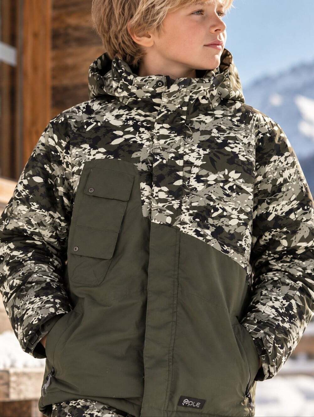 Mole Boys L Camo Ski Snowboard Jacket Sherpa Fleece Lined Winter Coat
